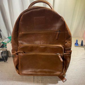 All leather backpack